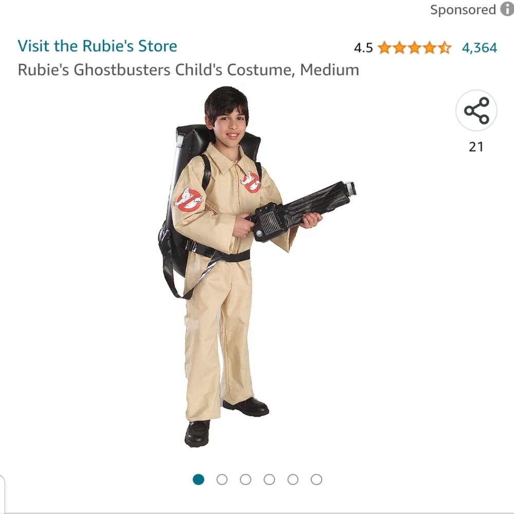 Kids Halloween costume GHOSTBUSTERS size Large